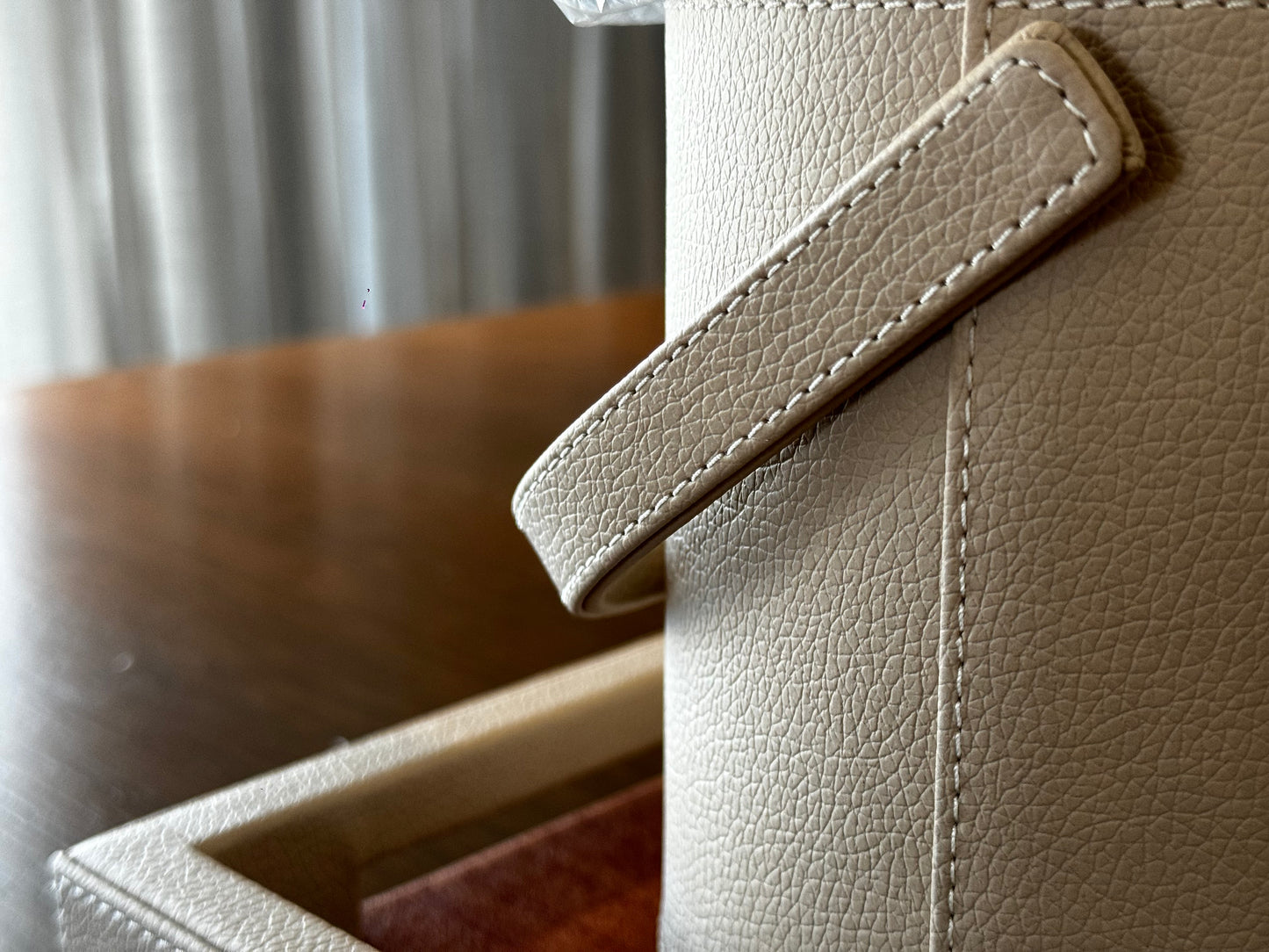 Leather Wrapped Ice Bucket with Tray